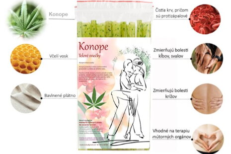 Liečivé účinky KONOPE - telové sviečky MEDO